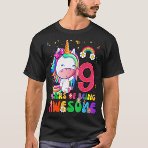 Camiseta Magnífica princesa Unicornio Cumpleaños Chica de 9