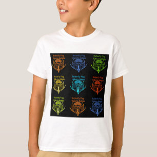 Camiseta Magnífica tipografía con bandera de mariposa kenia