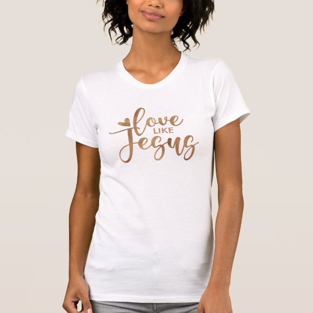 Camiseta Magnífica tipografía moderna amor como Jesús Gold (Anverso)