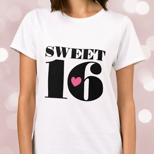 Camiseta Magnífica tipografía retro dulce dieciséis rosa ne (Subido por el creador)