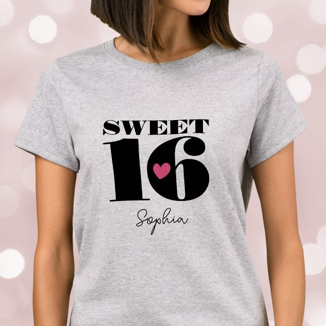 Camiseta Magnífica tipografía retro dulce dieciséis rosa ne (Subido por el creador)