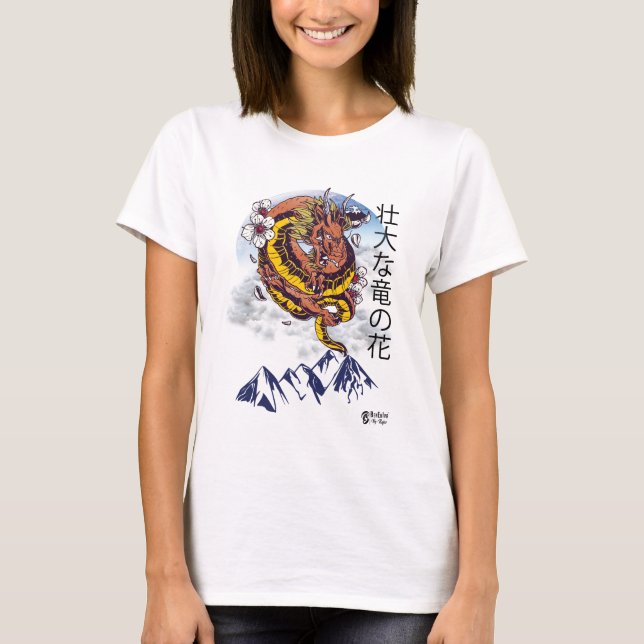 Camiseta Magníficas hembras de flores dragón blancas (Anverso)