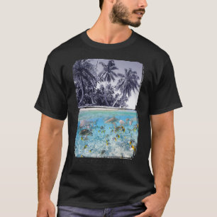 Camiseta Magníficas playas de Tahití y fotografía con retro