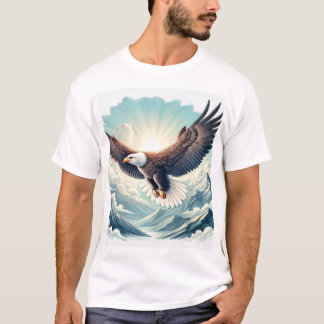 Camiseta "Magnífico águila calva que crece sobre las montañ