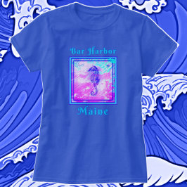 Camiseta Magnífico Bar Harbour Maine Vacation Seahorse