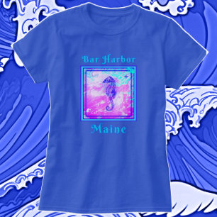 Camiseta Magnífico Bar Harbour Maine Vacation Seahorse