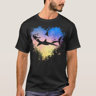 Camiseta Magnífico Blanco Vintage Sunset Colors Heart Art G