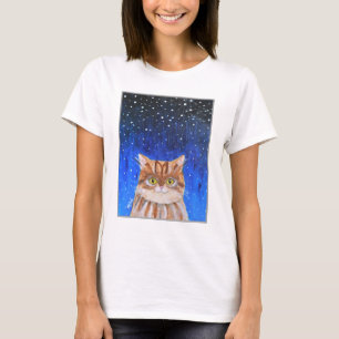 Camiseta Magnífico Cat Longhair Brown Tabby Cat Lover Art