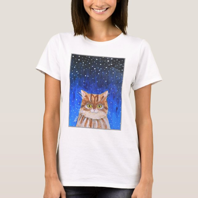 Camiseta Magnífico Cat Longhair Brown Tabby Cat Lover Art (Anverso)