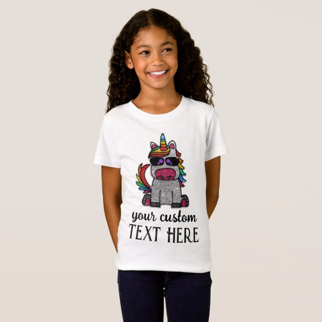 Camiseta Magnífico Día de Cumpleaños del Purpurina Rainbow  (Anverso completo)