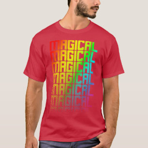 Camiseta Magnífico LGBTQ Rainbow Gay Pride Texto Desvanecid