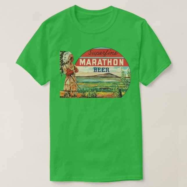 Camiseta Magnífico Marathon Beer Retro Defunción Wisconsin  (Diseño del anverso)