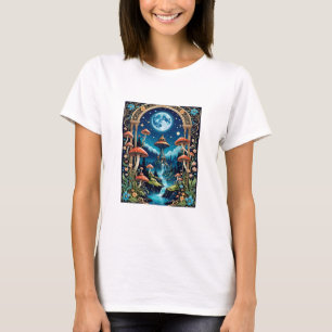 Camiseta Magnífico Mushroom Fantasy Moonlit Forest