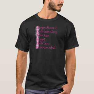 Camiseta Magnífico profesor sobresaliente Feliz Eficiente M