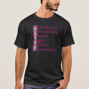 Camiseta Magnífico profesor sobresaliente Feliz Eficiente M