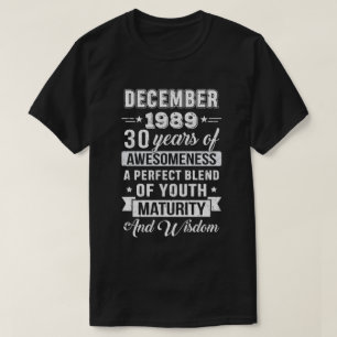 Camiseta Magnífico Regalo De Cumpleaños 30 De Diciembre D