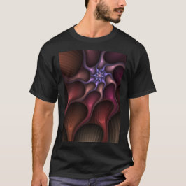 Camiseta Magnífico Resumen Brillante Fractal a rayas