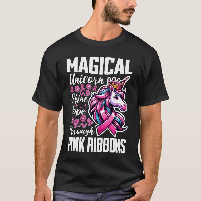 Camiseta Magnífico unicornio brilla esperanza a través de c (Anverso)