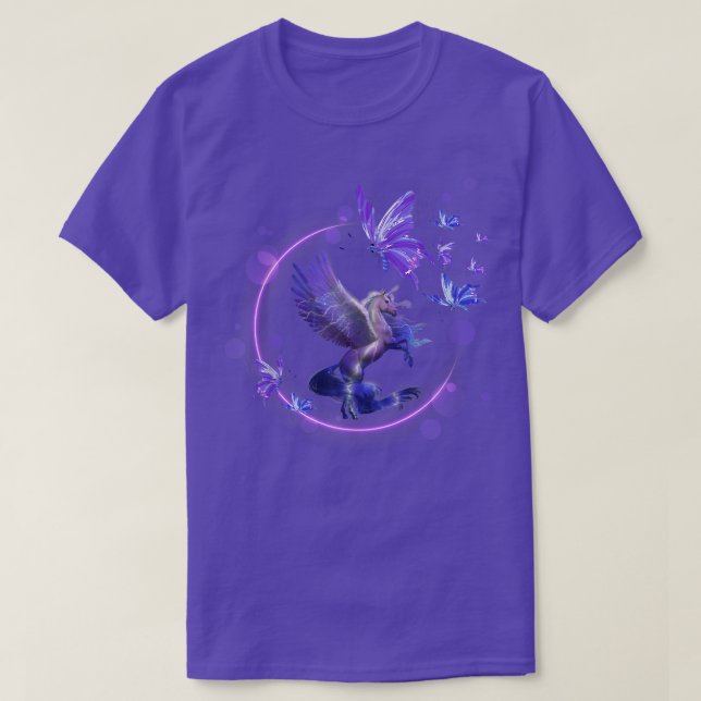 Camiseta Magnífico unicornio Pegasus Purple  (Diseño del anverso)