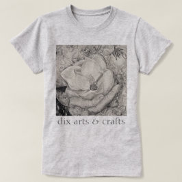 Camiseta magnolia de tocino, flores, tela, algodón y mano