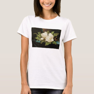 Camiseta Magnolias Gigantes sobre un Paño de Terciopelo Azu