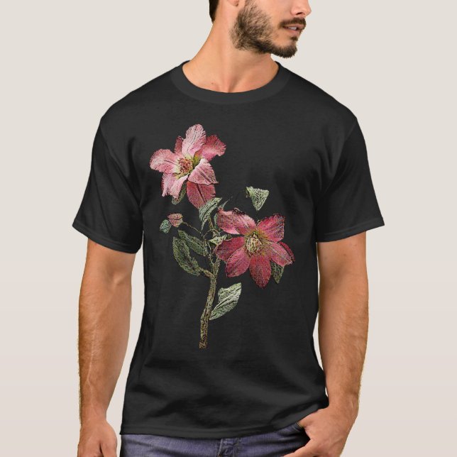 Camiseta Magnolias rosadas (Anverso)