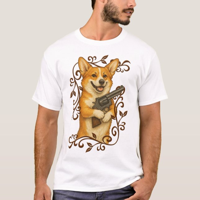 Camiseta Magnum Corgi I - Scroll Border (Anverso)