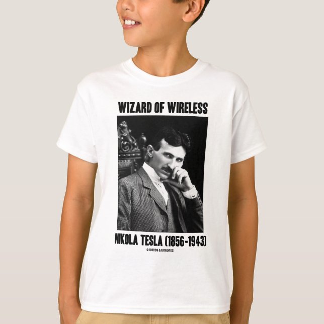 Camiseta Mago de Nikola Tesla inalámbrica (Anverso)