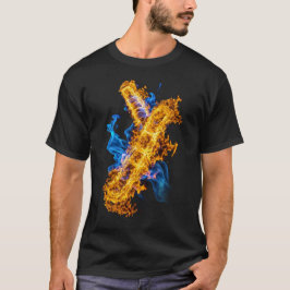 Camiseta Mago Elemental de Fuego Hielo Abstracto en Choque