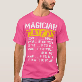 Camiseta Mago Magia Tarifa por Hora Trucos de Cartas Mágica