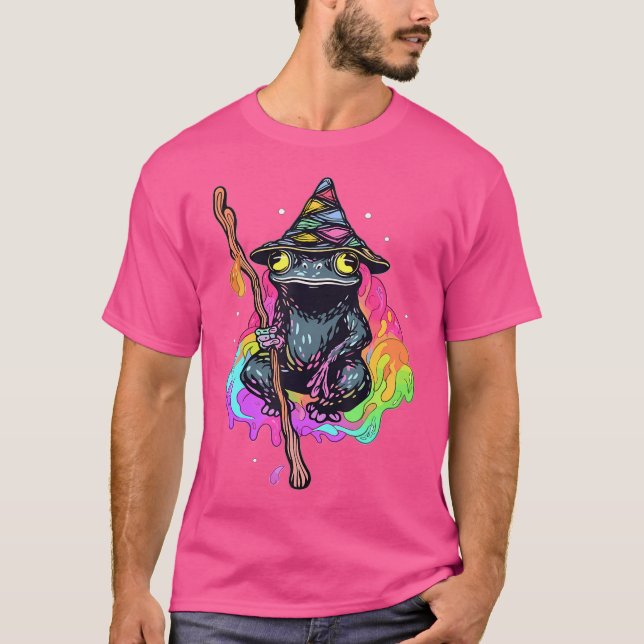 Camiseta Mago mágico Frog Edm Fiesta Psychedelic Rave Tri (Anverso)