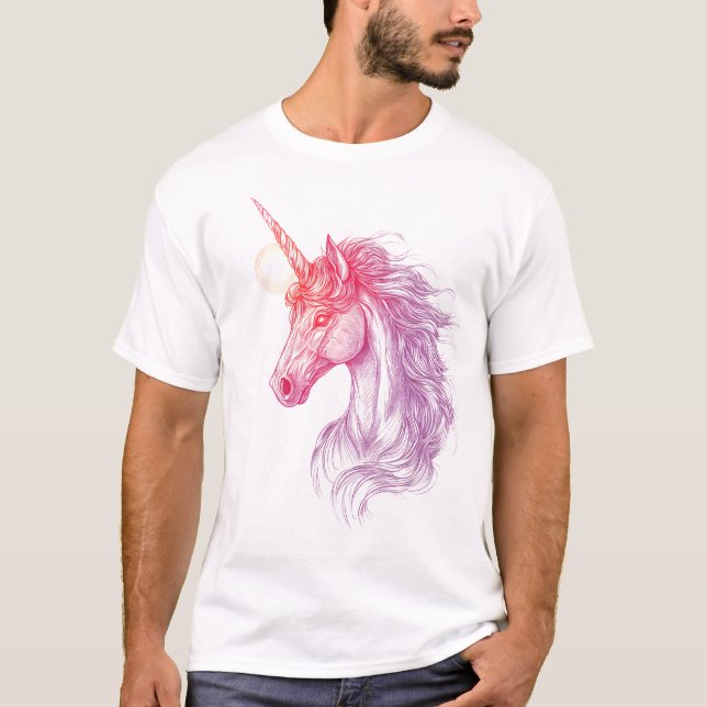 Camiseta Mago Medieval Unicornio (1) (Anverso)