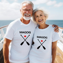 Camiseta Magog Canada Crossed Paddle Oars Maple Leaf