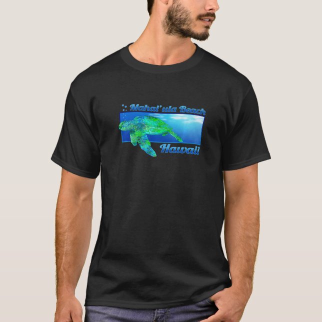 Camiseta Mahai'ula Beach Hawaii Swimming Honu (Anverso)