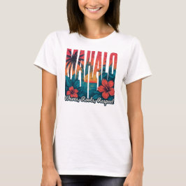 Camiseta MAHALO Sunset Typography - Arte callejero costero