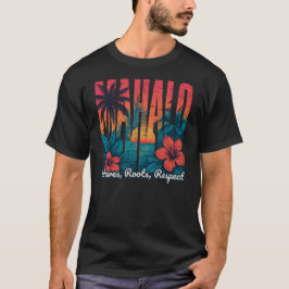 Camiseta MAHALO Sunset Typography - Arte callejero costero