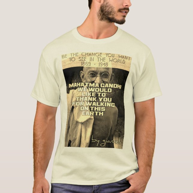 Camiseta Mahatma Gandhi 1869 - 1948 (Anverso)