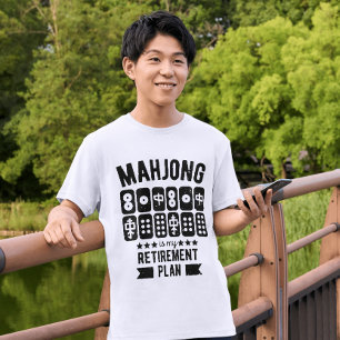 Camiseta Mahjong es mi plan de retiro Divertido mahjong