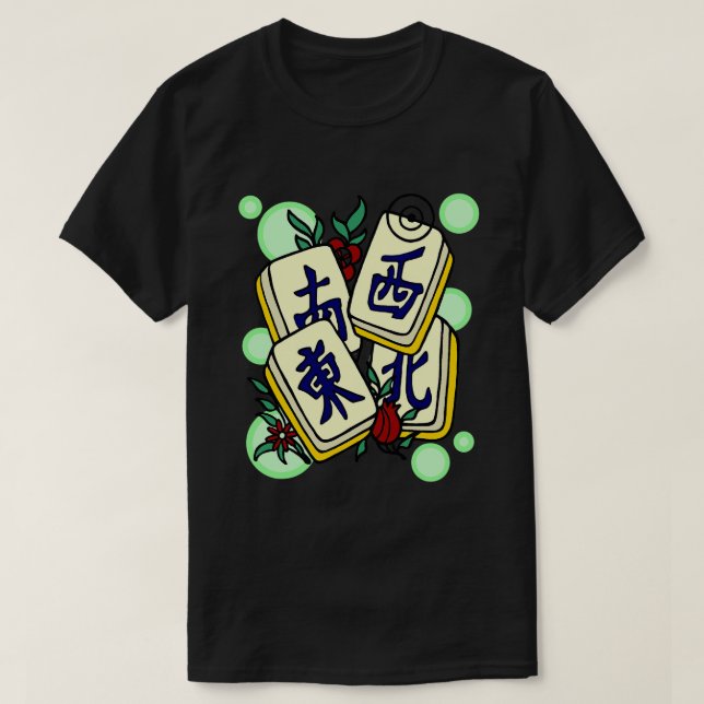 Camiseta mahjong mahjongg mahjong empata cuatro vientos (Diseño del anverso)