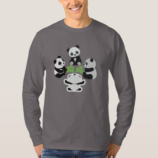 Camiseta Mahjong Panda Cute Funny (Anverso)