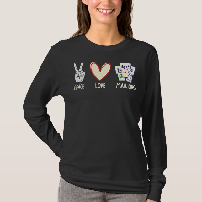 Camiseta Mahjong Para Hombres Mujeres Chinas Mah Jongg Jueg (Anverso)