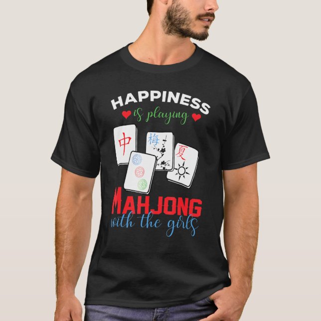 Camiseta Mahjong Tee Happiness Juega Mahjong Con El  (Anverso)