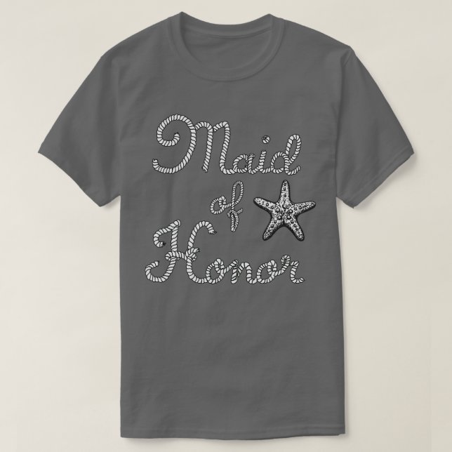 Camiseta Maid Of Honor Beach Wedfish Starfish (Diseño del anverso)