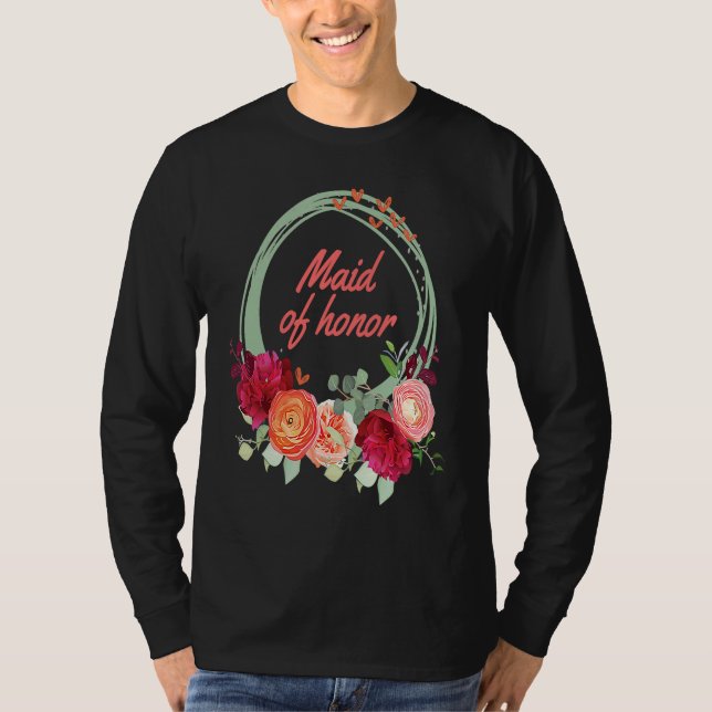 Camiseta Maid of Honor Cute   for Wedding Party (Anverso)