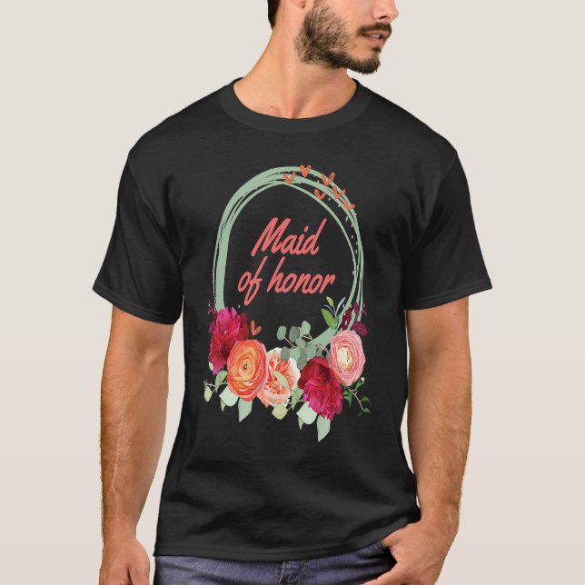 Camiseta Maid of Honor Cute   for Wedding Party (Anverso)