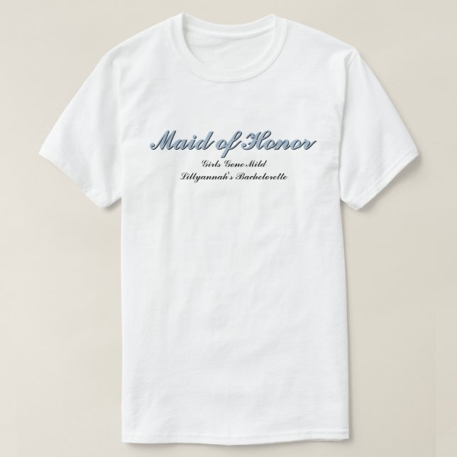 Camiseta Maid of Honor Dusty Blue Bachelorette Mateo (Diseño del anverso)