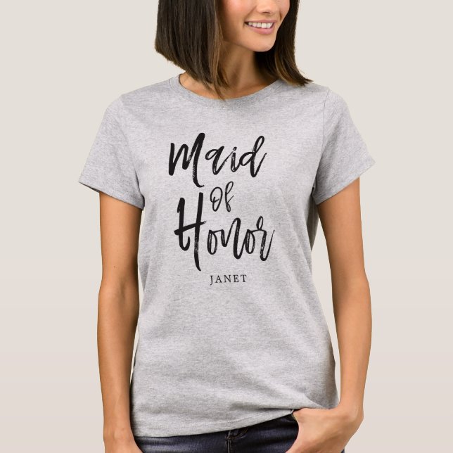Camiseta Maid of Honor Script Style Custom Wedding (Anverso)