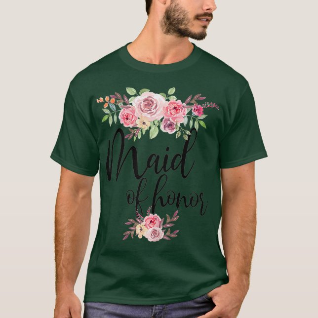 Camiseta Maid of Honor Wedding Bridal Party (Anverso)