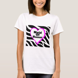 Camiseta Maid Of Honor Zebra Stripes