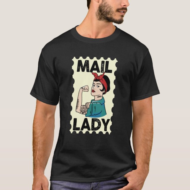 Camiseta Mail Carrier Postal Worker Postman Mail Lady Stamp (Anverso)